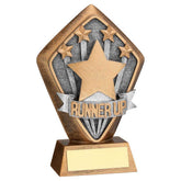 BRZ/GOLD DIAMOND HOLDER WITH 'RUNNER UP' DISC WITH PLATE - 5.25in
